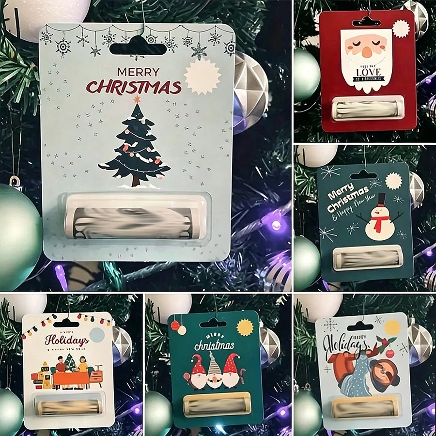 6/12Pcs Christmas Money Holder Wallet, Hanging Tree Ornament With PET Pocket, Cash Gift Card Envelope For Secret Santa Xmas Holiday Party Favors - Christmas Wallet Greeting Cards - View 1