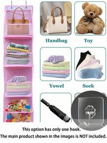 1pc 4-Tier Over-The-Door Hanging Storage Bag, Cosmetic Wall-Mounted Organizer Bag, Large Capacity Hanging Storage Bag, Suitable For Kitchen, Bathroom, Closet, Bedroom, Dorm, Diapers, Toys. Decor, Holiday, Room, Bedroom, Home Storage - Multicolor - View 9