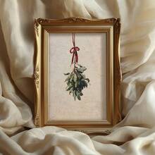 6pcs Frameless Vintage Christmas Canvas Art, Christmas Tree, Candy Cane, Snow Globe, Gold Decor Wall Art, Suitable For Living Room, Fireplace, Entryway, Kitchen, Farmhouse, Cabin - A - View 3