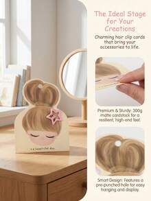 50pcs Cartoon Girl Hair Clip Display Cards, DIY Jewelry Display Cards, Packaging And Retail Cards, Perfect For Creative Projects - A - View 2