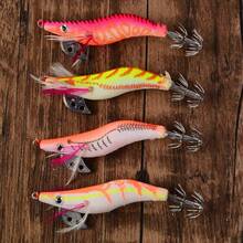 4pcs/Set 8cm 8g Realistic Wooden Shrimp Lure Plastic Fish Bait Fishing Tackle - Multicolor - View 1