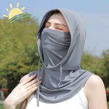 1 buah Topi Pelindung Matahari Musim Semi/Panas, Penutup Leher, Cakupan Area Luas, Termasuk Topi, Masker, Penutup Leher, Tudung Matahari, Bernapas dan Portabel, Cocok untuk Pria dan Wanita, Masker Wajah Penuh - MultiWarna - View 5