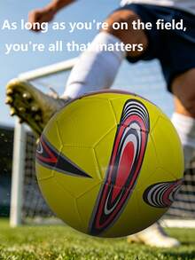 1PC, Size 5 Soccer Ball, Beautiful Colors And Exquisite Pattern Design, Suitable For Individual Training And Team Matches, Basic Style, PVC Material, Machine-Stitched, Soft And Comfortable Feel, Indoor And Outdoor Use - Yellow - View 7