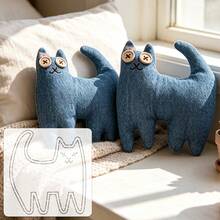 1pc Buttonhole Kitten Quilting Template, DIY Sewing And Embroidery Template Durable Quilting Tool, PET Template For Precise Cutting, Ideal For Beginner Sewing Patterns, Sewing Template For Positioning And Tracing, Cutting Tool For Craft Enthusiasts. - Classic - View 2