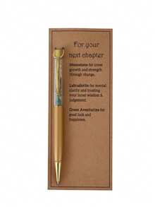 1pc Crystal Stone Ballpoint Pen, 1.0mm Fine Tip, Quick-Dry Ink, Smooth Writing, Cute Aesthetic Stationery, Suitable For Journaling, School, Office And Daily Use - Round - View 5