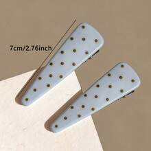 2pcs Fashionable Elegant Minimalist Polka Dot Hair Clips, Versatile Casual Bangs Clips, Daily Wear Accessories, Birthday Gift For Friends,Travel,Party - Multicolor - View 18