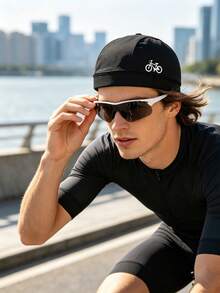 1/3pcs Bicycle Pattern Printed Helmet Liner Cap, Breathable Mesh Sweat-Absorbing Dome Knit Cap, Lightweight Helmet Inner Cap, Suitable For Road Cycling, Motorcycle Riding And Sports - Multicolor - View 2
