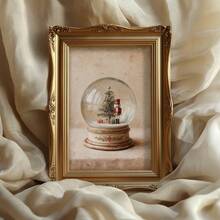 6pcs Frameless Vintage Christmas Canvas Art, Christmas Tree, Candy Cane, Snow Globe, Gold Decor Wall Art, Suitable For Living Room, Fireplace, Entryway, Kitchen, Farmhouse, Cabin - A - View 5