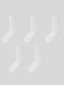 Kaos Kaki Olahraga Pria dengan Sol Terry, Kaos Kaki Pendek Musim Gugur/Dingin, Bernapas, Menyerap Keringat, Anti Selip, Warna Hitam dan Putih - Hitam dan Putih - View 11