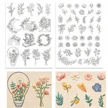 Water-Soluble Embroidery Pattern Stabilizer Floral Theme Embroidery Adhesive And Sewing Paper Pre-Printed Wreath Butterfly Pattern Suitable For Hand Sewing Enthusiasts And Beginners - A248 - View 12