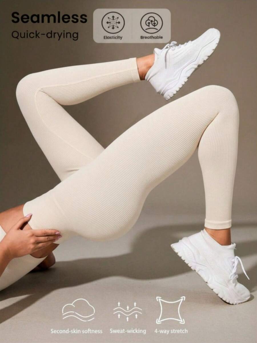 Women Outdoor Leggings - 米白色 - 查看 1