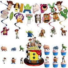 Disney Toy Story Cowboy Birthday Party Pull Flag Spinner Cake Topper Decoration Set - Multicolor - View 8