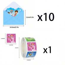 Paw Patrol 汪汪隊立大功派對邀請卡套組 Ryder Chase Skye Everest 派對邀請函 信封貼紙 DIY 信封邀請函 可愛卡通動畫貼紙 新款創意封口貼 派對用品套組 聖誕新年適用 - 多色 - 查看 8