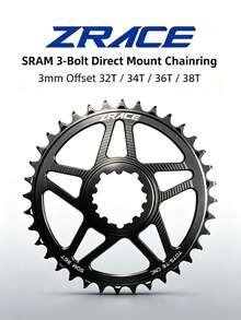 ZRACE 10/11/12速 MTB 鏈輪 7075AL CNC 3mm 偏移量 適用於 3 孔直裝式曲柄組 黑色 - 黑色 - View 2