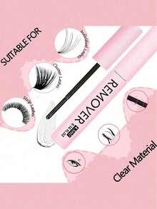 Set Penghapus Lem Bulu Mata Pink – Cepat, Lembut & Bebas Alkohol dalam 30 Detik, Sikat Spiral untuk Penghapusan Bulu Mata DIY yang Mudah, Penggunaan di Rumah & Salon - Berwarna merah muda - View 4
