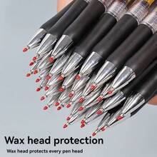 23/33pcs Retractable Ballpoint Pens, Large Capacity 0.5mm Black/Red/Blue, Replaceable Refills, Student Stationery - A - View 6