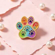 Cute Dog Paw Print Hard Enamel Pin, Lapel Brooch, Animal Paw Metal Badge Decor For Backpack Jacket Hat, Gift For Dog Lovers Gifts - Multicolor - View 8