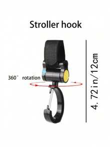 2 Universal Bicycle Handlebar Hooks, 360° Rotating Pusher Hooks, Adjustable Nylon Fasteners, Bicycle, Electric Bike, Skateboard, Motorcycle, Baby Stroller, Outdoor Bicycle Accessories, Storage Clips - Multicolor - View 4