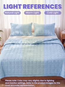 1pc Cooling Air Conditioning Quilt, Blue Bedding Cover, Breathable And Lightweight, Super Soft And Comfortable, Suitable For Single/Double/Queen/King Size Beds, Home And Dorm Use, Pillow And Pillowcase Not Included, Machine Washable - Blue - View 10