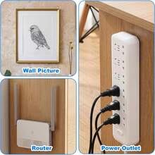 Transparent Unmarked Holeless Installation Snap Clips For Hanging Power Outlets And Picture Frame Decor, Suitable For Bathroom, Kitchen, Office - A - View 8