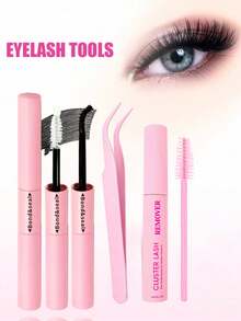 Eimny 170pcs DIY Single Lash Cluster Set 30 Rows Eyelash Extension Kit With Adhesive, Sealing Tweezers And Brush, 3 Styles Natural Spiky And Cartoon Waterproof False Eyelashes Suitable For Daily And Events - Multicolor - View 9
