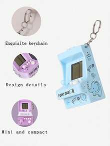 1個老虎機遊戲機鑰匙圈 經典記憶創意吊飾 電子遊戲鑰匙圈 遊戲派對禮物 迷你遊戲鑰匙圈 - 彩色 - 查看 7