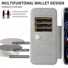 1件式翻蓋全包覆手機殼，適用於 Apple 17 Pro Max A56，磁吸透明保護殼，附卡槽，防摔皮革外殼 - 銀色 - 查看 7