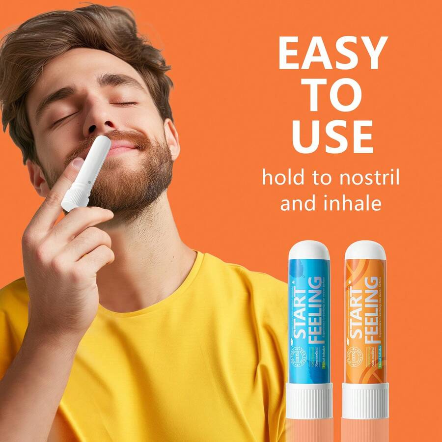 1pc Peppermint Essential Oil Blend Refreshing & Soothing Nasal Stick Energy Stick - Multicolor - View 1