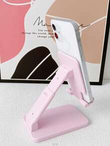 [Durable Phone Stand] Compact And Durable Pink Polycarbonate Phone Stand | Adjustable, Foldable Ergonomic Design | Suitable For Daily Office Use | Stable And Portable, Multi-Angle Viewing,Back To School Season - Phone Stand - View 2