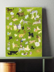 5D DIY Diamond Painting Kit, Cute Cartoon Dog Breeds On Green Grass Animal Wall Decor, Relaxing Handmade DIY Wall Art For Adults, Enjoy The Fun Of Crafting - No Frame - View 2