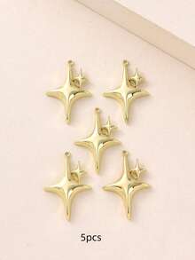 5pcs/set Star DIY Pendant - Silver - View 8