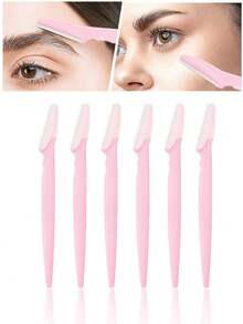 4/6/12/24/30pcs Set With Storage Box, Facial Trimming Blades And Shaving Razor, Suitable For Facial And Body Hair Removal, Essential Hairdressing Products And Accessories For Salon, Beauty And Travel - Baby Pink - View 9