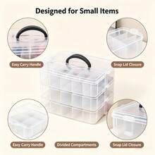 1pc Divided Storage Box (6 Compartments In 1 Layer), Suitable For Storing Lipstick, Hair Accessories, Necklace, Bracelet, Earrings, Rings And Small Items, Portable Travel Handbag Storage Box, Suitable For Storing Various Small Items, Halloween - Clear - View 4