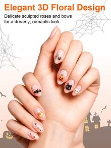 TWOING 12 Colors Halloween 3D 4D Sculpture Gel Kit With Nail Art Pen, Non-Sticky Soak Off Carving And Sculpting Gel, Firm Texture Embossed Painting Gel For Pumpkin Ghost Spider Web DIY Nail Design Salon Home Decoration - 彩色 - 查看 8
