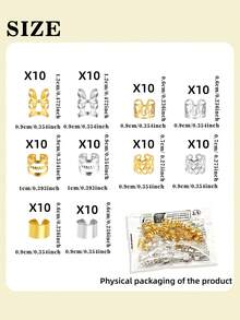 100入復古波希米亞風鏤空圓形髮圈髮飾，適合女性與女孩，編髮DIY髮飾珠寶 - 彩色 - 查看 8