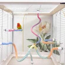 1件裝彩色鸚鵡棲木鳥玩具，可伸縮鳥籠配件 - A - 查看 1