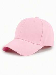 Adjustable Solid Color Casual Baseball Cap, Unisex - Navy Blue - View 3