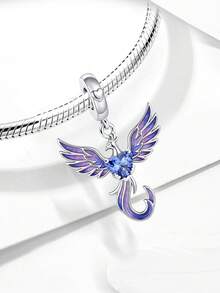 1件時尚925純銀鳳凰吊墜，適合女性手鍊，DIY珠寶製作 - 款式1 - 查看 3