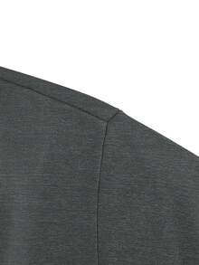 Kolrap 男士羊毛混紡襯衫夾克，純色單排扣口袋長袖外套襯衫，秋冬休閒寬鬆男士外套夾克 - 深灰色 - 查看 7