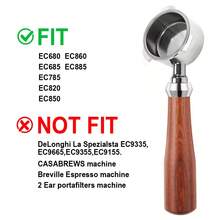 51mm 三耳無底手柄，適用於 EC680/EC685 咖啡機，不鏽鋼濾籃與木製手柄，咖啡機配件 - 彩色 - 查看 9