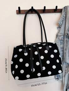 3-Compartment Linen Canvas Tote Bag, Large Capacity Commuter Handbag, 2026 New Bucket Bag - Black - View 10