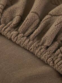 1pc Leaf Jacquard High Elasticity Single Sofa Cover, Elastic Single Sofa Slipcover, Scratch-Resistant Washable Furniture Protector, Suitable For Living Room Home Decor - Brown - View 5