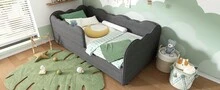 Daybed 90x190cm, Sleeper Sofa, Grey Linen Without Mattress - Grey - View 8