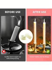 6/12/24pcs Silicone Candle Holders Designed To Prevent Slipping, Featuring Rings That Stabilize Candles & Prevent Wax Drips, With Decorative Stabilizing Sleeves For Tapered & Pillar Candles, Perfect For Party - View 3