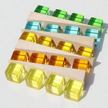 Kubus Permata Akrilik Pelangi Balok Mainan Edukasi Sensorik Anak-Anak Mainan Kristal untuk Belajar Warna, Cahaya, Bayangan, dan Susun (20pcs 30Pcs 40pcs) - MultiWarna - View 7