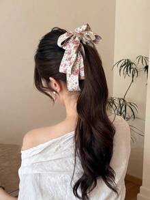 Women's Sweet Plaid Bow Hair Clip, Elegant Banana Clip Hair Accessory, Claw Clips - Multicolor - View 8
