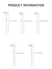 S925 Sterling Silver Classic Long Tassel Heart-Shaped Zirconia Pendant Flat Head Piercing Cartilage Ear Stud Ear Wire, Suitable For Women's Daily Wear - Single - View 4