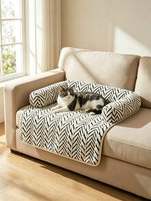1pc Cat & Dog Sofa Bed, Plush Pet Bed With Cushion, Puppy Bed Pad, Dog Cooling Pad, Pet Cooling Pad, Indoor Cat & Puppy Non-Slip Furniture Protector, Suitable For All Pet Sizes, All-Season Washable Small & Medium Dog Bed, Summer Cat Cooling Pad, Essential Gift For Dogs & Cats - Multicolor - View 11