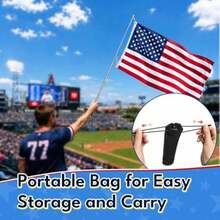 2 Pack Telescoping Handheld Flag Pole 8.2FT/2.5M, Portable Stainless Steel Flagpole With Storage Bag And 4 Pcs Clips And Whistle For Sports Events, Festival, Parade, And - Orange Black - View 7