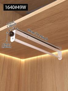 1pc Pull-Out Sliding Clothes Rack, Convenient And Fast, Multi-Functional Wardrobe Storage, Metal Clothes Rack, Heavy Duty Adjustable Clothes Rack, Space-Saving Clothes Rack Rod, Suitable For Bedroom Wardrobe, Apartment, Dormitory - White - View 3